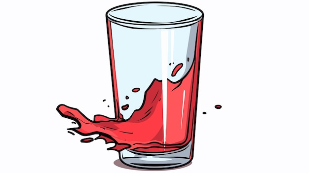 Vector creative hand drawn cartoon doodle of a spilt glass