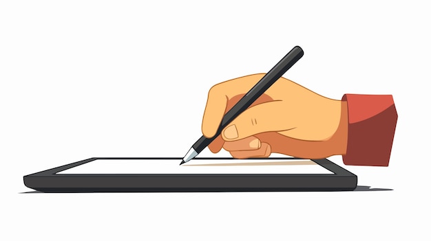 Vector creative hand writing on tablet vector illustration