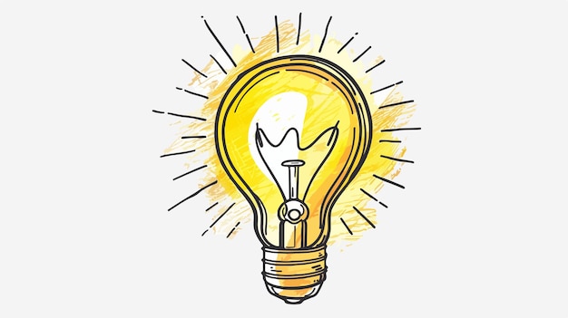 Creative Handdrawn Light Bulb Doodle Vector Illustration