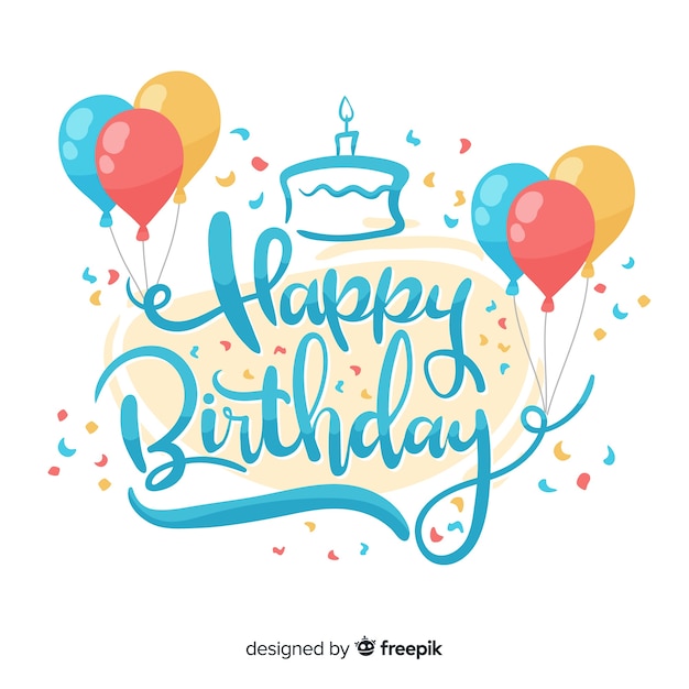 Creative happy birthday lettering background