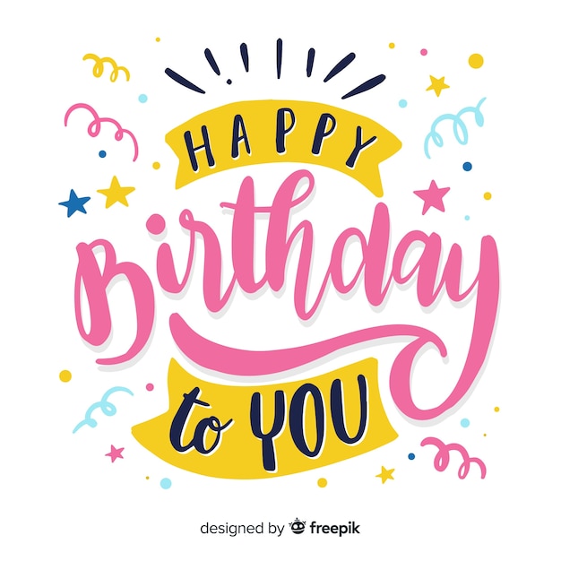 Creative happy birthday lettering background