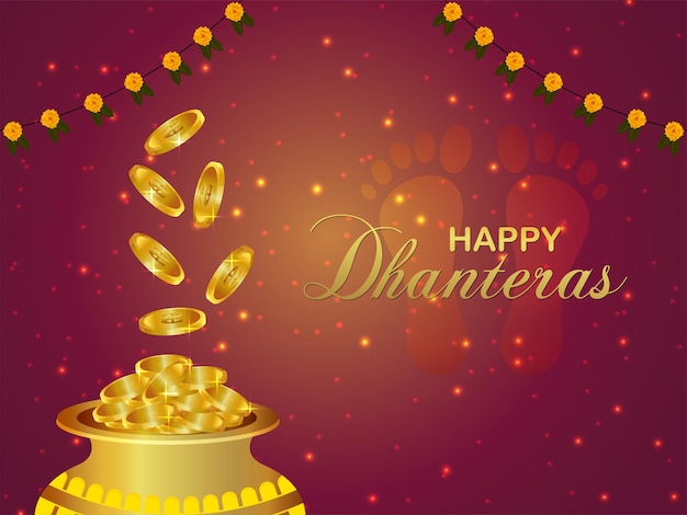 Creative happy dhanteras celebration background