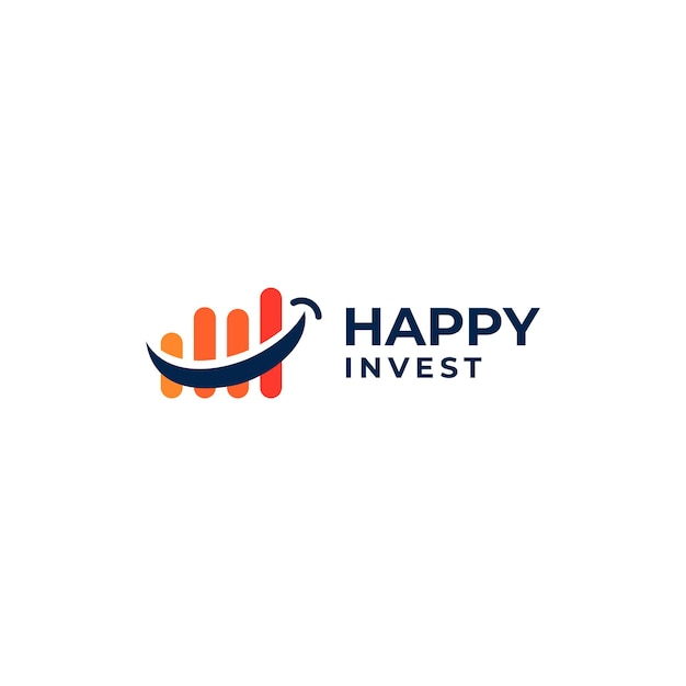 Creative happy invest logo, treading logo