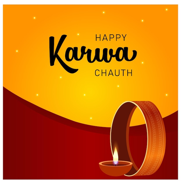 Creative happy karwa chauth indian festival celebration vector illustration