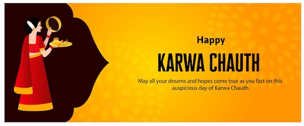 Creative happy karwa chauth indian festival celebration vector illustration