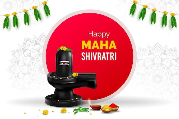 Creative happy maha shivratri background illustration