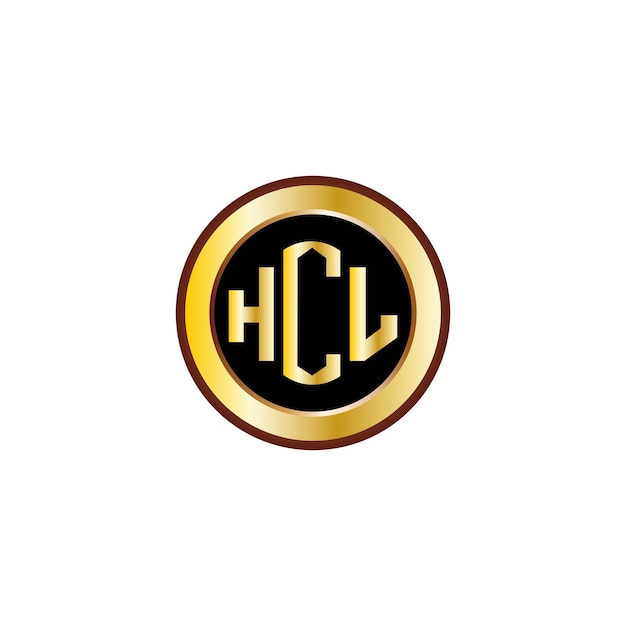 creative HCL letter logo design with golden circle