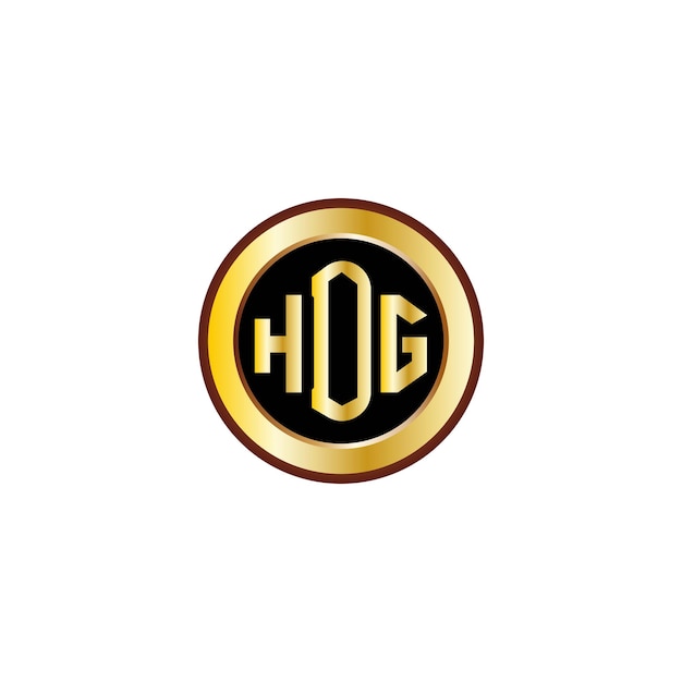 creative HDG letter logo design with golden circle