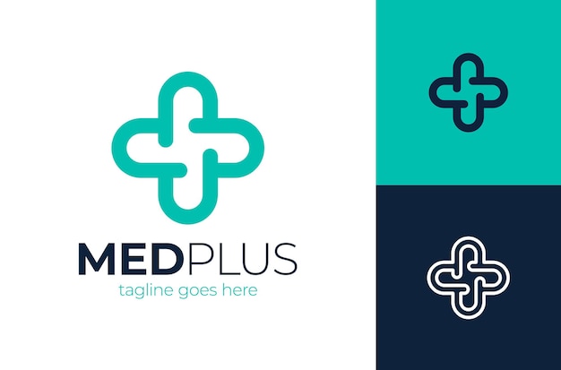 Creative Health Care Concept Logo Template. Cross plus medical logo icon template elements