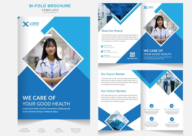 Creative Healthcare Business bifold brochure medical Company Profile design template