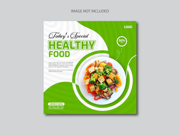 Creative healthy food social media post template design