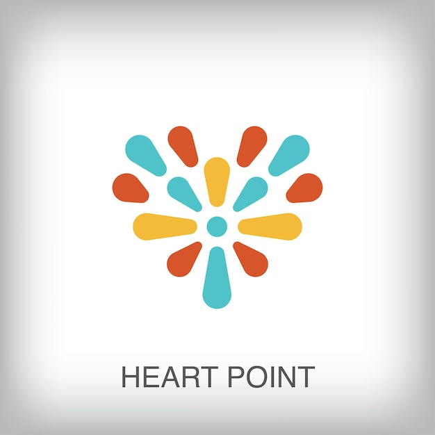 Creative heart form pinpoint modern logo Unique color transitions Health medical and life logo