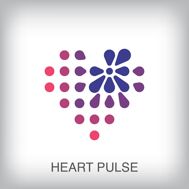 Creative heart form pinpoint modern logo Unique color transitions Health medical and life logo