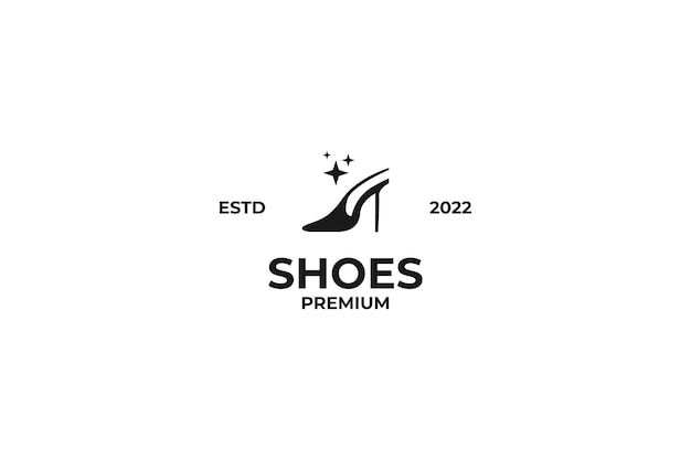 Creative high heels shoes logo design vector illustration