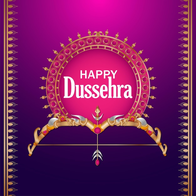 Creative hindu festival happy dussehra celebration design concept