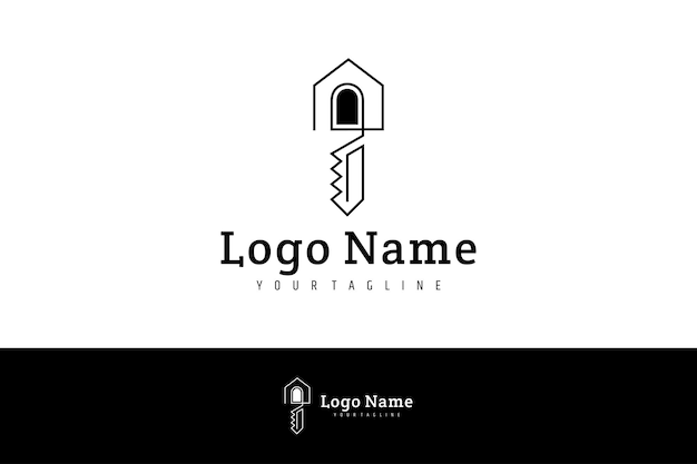 Creative house logo concept combined with key