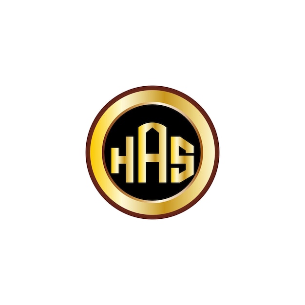 creative HTB letter logo design with golden circle