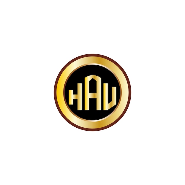 creative HTB letter logo design with golden circle