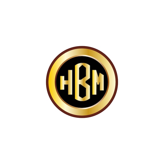 creative HTB letter logo design with golden circle