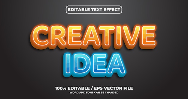 Creative idea editable text effect