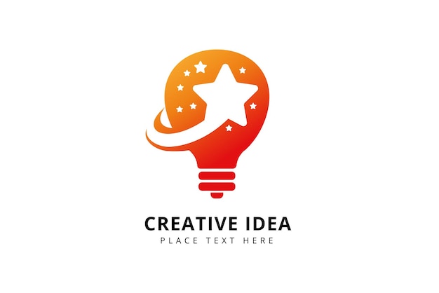 Creative idea logo design template. bulb star icon symbol designs