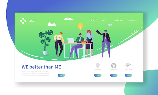 Creative Idea Office Character Landing Page