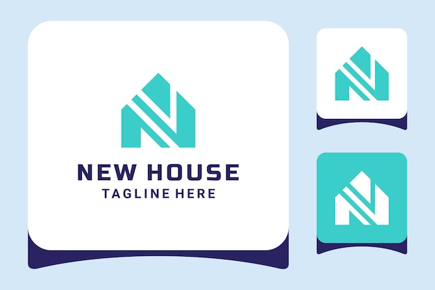 Creative illustration Modern initial N with house Real Estate building sign Logo design vector