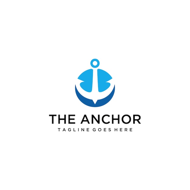 Creative Illustration Simple anchor marine Logo Design Vector