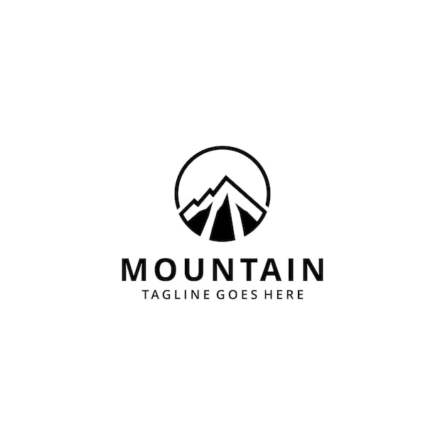 Creative Illustration Simple Mountain vintage Logo Design Vector