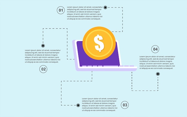 Creative Infographic template for Indian rupees for financial services with 4 option