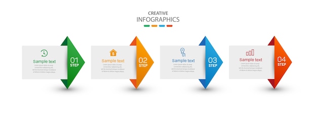 Creative   infographic template with icons and 4 options