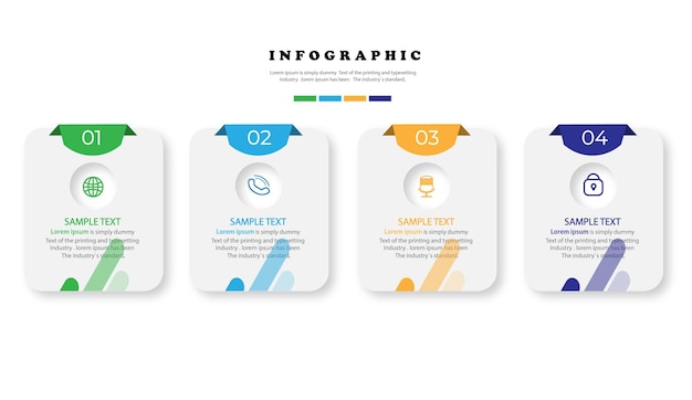 Creative infographic template with icons and 4 options