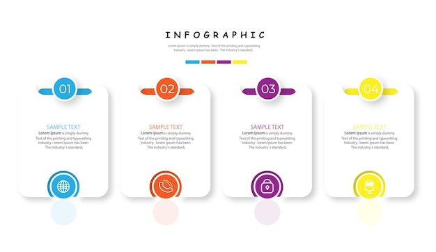 Creative infographic template with icons and 4 options