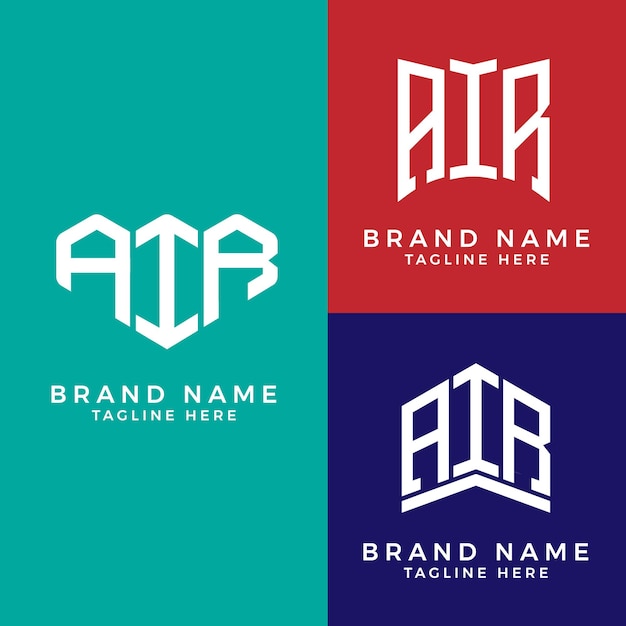 Creative initial letters AIR bundle logo designs.