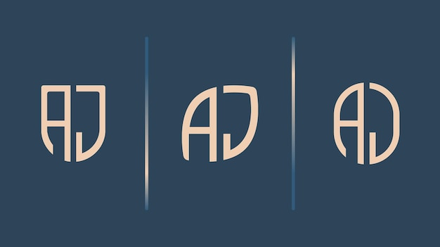 Creative Initial Letters AJ Logo Designs Bundle