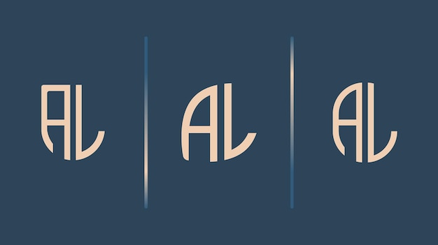 Creative Initial Letters AL Logo Designs Bundle