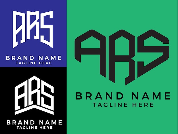 Creative initial letters ARS bundle logo designs.