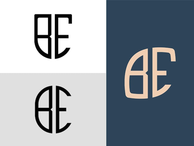 Creative Initial Letters BE Logo Designs Bundle