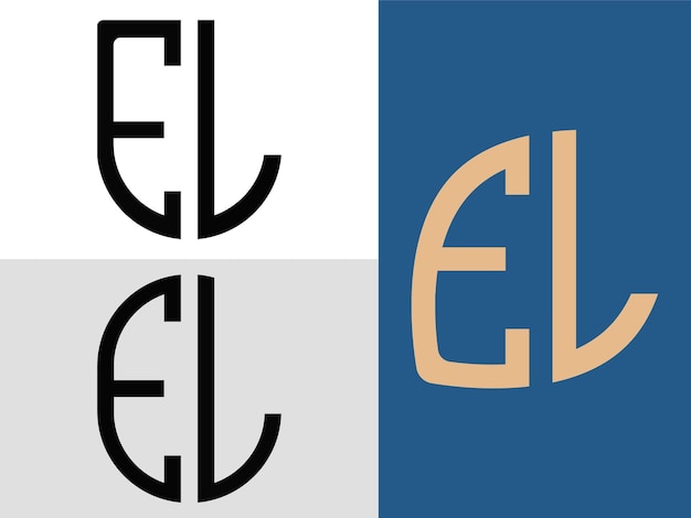 Creative Initial Letters EL Logo Designs Bundle