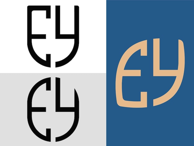 Creative Initial Letters EY Logo Designs Bundle