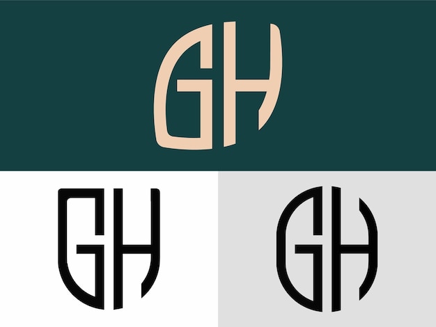 Creative Initial Letters GH Logo Designs Bundle