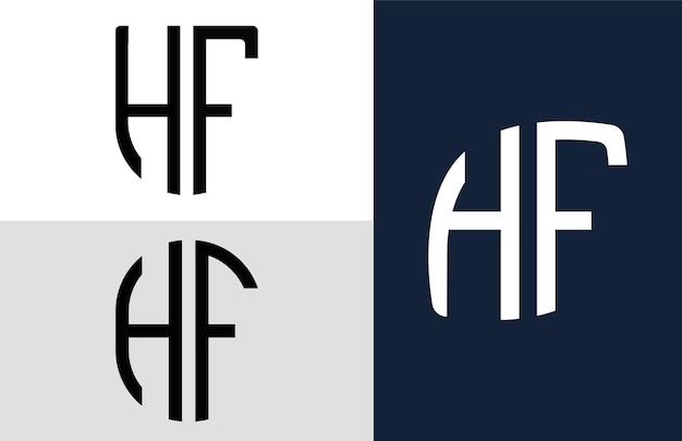 Creative Initial Letters HF Logo Designs Bundle