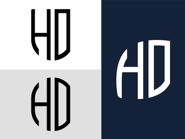 Creative Initial Letters HO Logo Designs Bundle