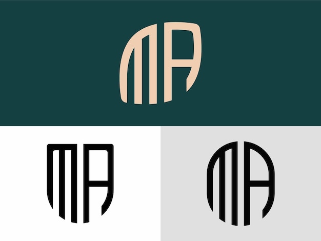 Creative Initial Letters MA Logo Designs Bundle