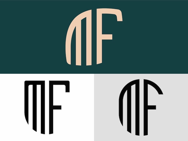 Creative Initial Letters MF Logo Designs Bundle