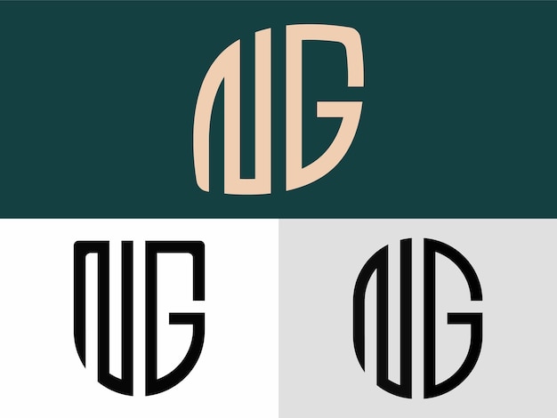 Creative Initial Letters NG Logo Designs Bundle