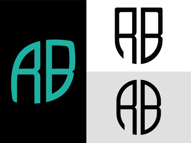 Creative Initial Letters RB Logo Designs Bundle