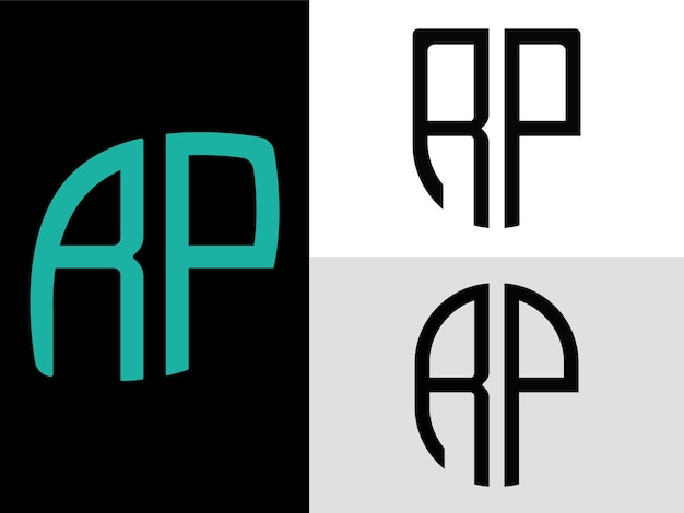 Creative Initial Letters RP Logo Designs Bundle