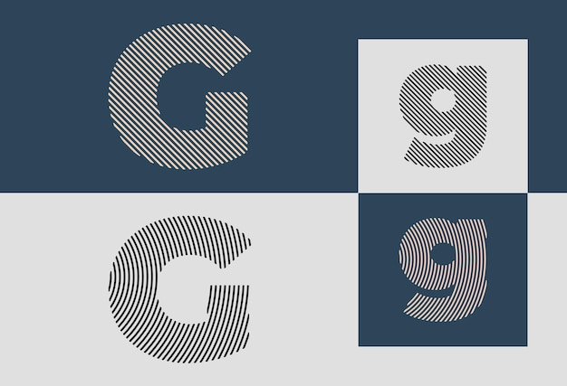 Creative Initial Line Letters G Logo Designs Bundle