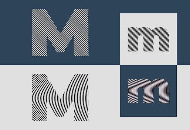 Creative Initial Line Letters M Logo Designs Bundle